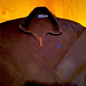 Black cotton RL pullover Large
